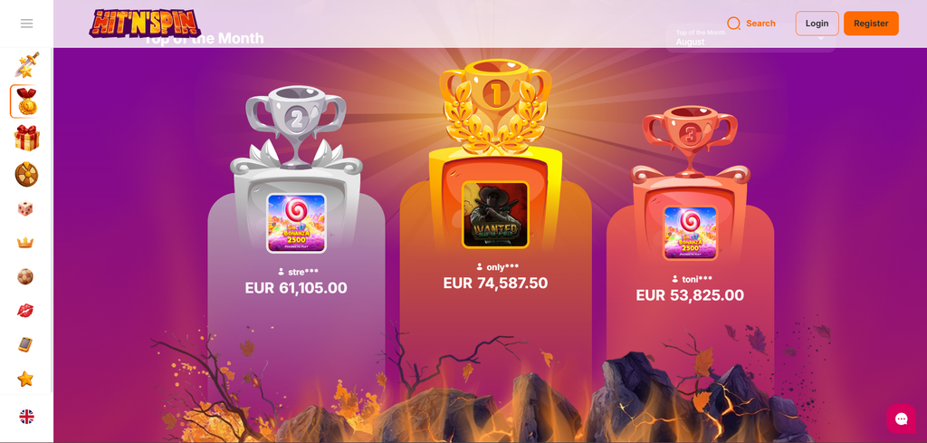 HitNSpin against its no deposit bonus ceiling